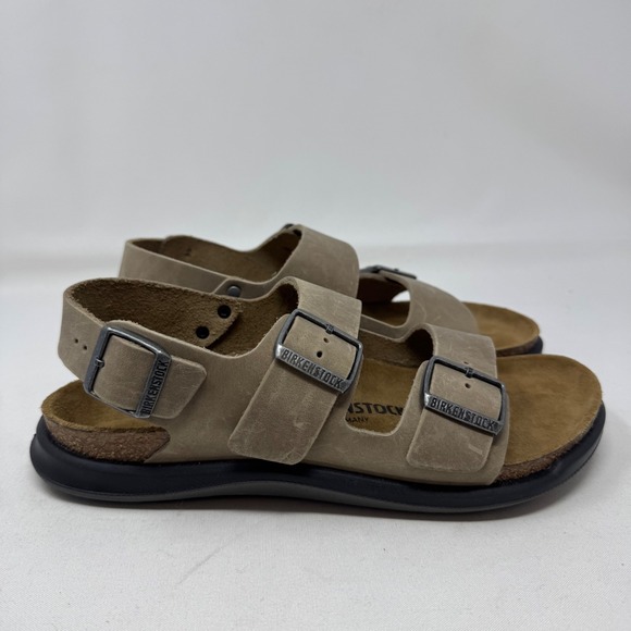 Birkenstock Shoes - Birkenstock Milano Sandal Taupe Leather Two Strap Buckle Comfort Women 40 NWT